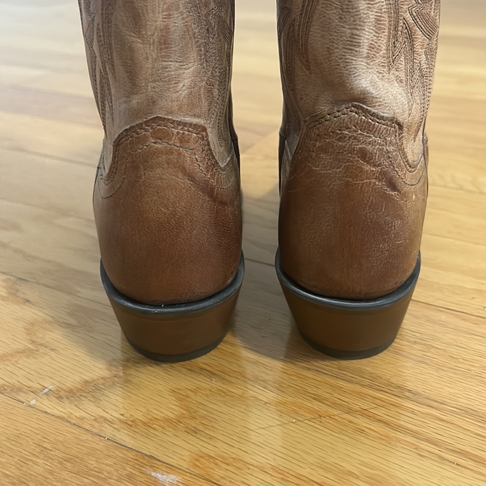 LUCCHESSE COWBOY LADIES BROWN LEATHER HEELED BOOTS - Picture 6 of 9